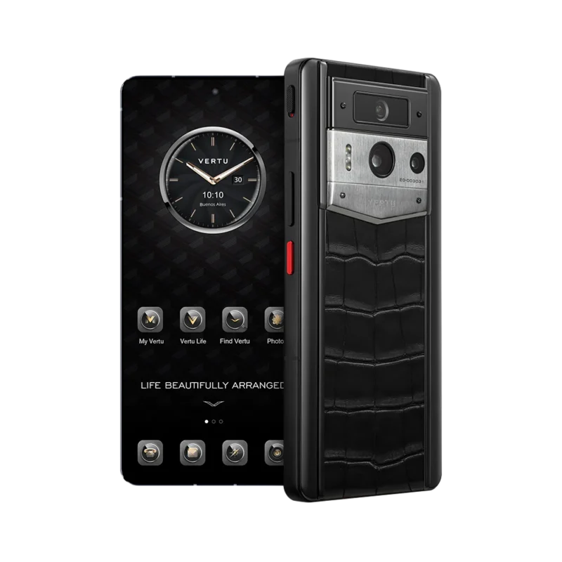 METAVERTU Max Web3 AI Black Alligator Skin Silver
