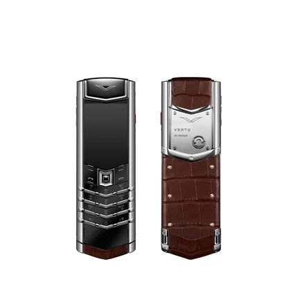 Signature S+ White Steel Alligator Skin - Amber Brown