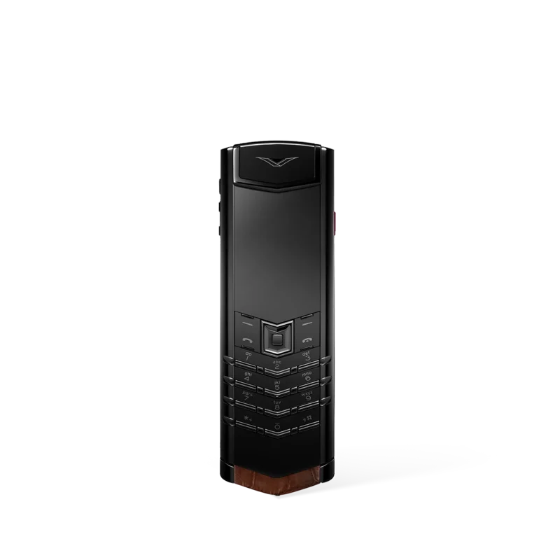 Signature S+ Black Steel Alligator Skin - Amber Brown