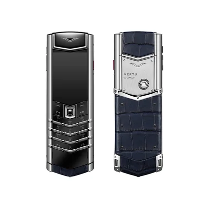 Signature S+ White Steel Alligator Skin - Navy Blue